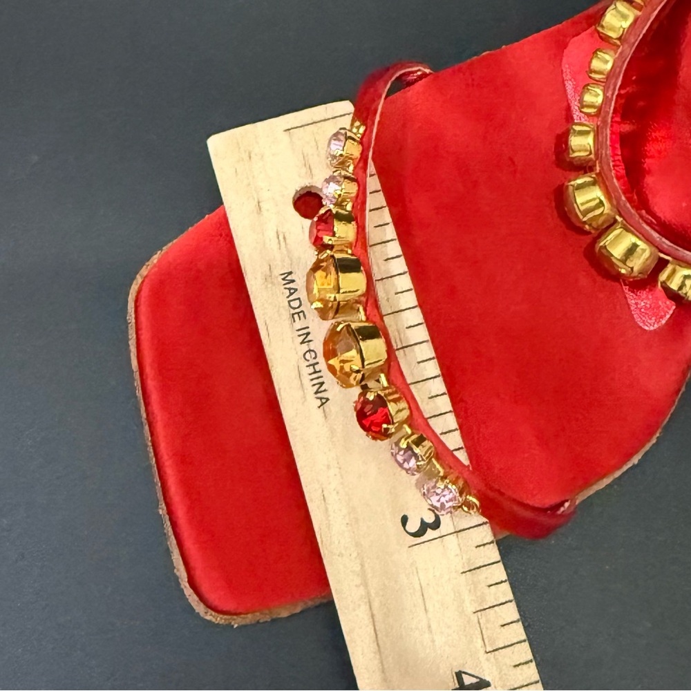 Giuseppe Zanotti Red Heels with Gold Accents - Picture 13 of 16